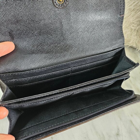 Fossil Black Pebbled Leather Long Wallet - Picture 6 of 9